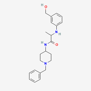 molecular formula C22H29N3O2 B7260831 N-(1-benzylpiperidin-4-yl)-2-[3-(hydroxymethyl)anilino]propanamide 