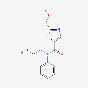 molecular formula C14H16N2O3S B7260848 N-(2-hydroxyethyl)-2-(methoxymethyl)-N-phenyl-1,3-thiazole-5-carboxamide 