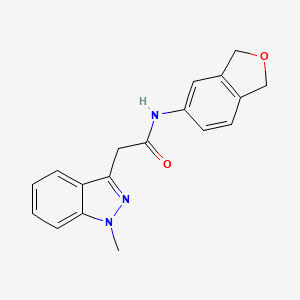 molecular formula C18H17N3O2 B7260914 N-(1,3-dihydro-2-benzofuran-5-yl)-2-(1-methylindazol-3-yl)acetamide 