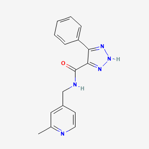 molecular formula C16H15N5O B7260916 N-[(2-methylpyridin-4-yl)methyl]-5-phenyl-2H-triazole-4-carboxamide 