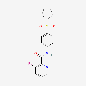 molecular formula C17H17FN2O3S B7260928 N-(4-cyclopentylsulfonylphenyl)-3-fluoropyridine-2-carboxamide 