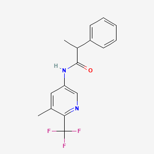 molecular formula C16H15F3N2O B7261006 N-[5-methyl-6-(trifluoromethyl)pyridin-3-yl]-2-phenylpropanamide 
