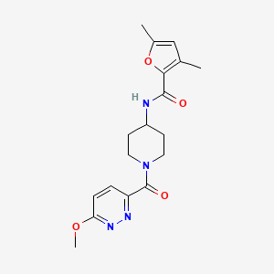 molecular formula C18H22N4O4 B7261060 N-[1-(6-methoxypyridazine-3-carbonyl)piperidin-4-yl]-3,5-dimethylfuran-2-carboxamide 