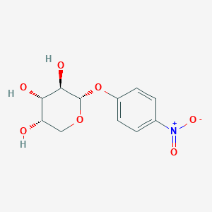 molecular formula C11H13NO7 B072611 (2S,3R,4S,5S)-2-(4-nitrophenoxy)tetrahydro-2H-pyran-3,4,5-triol CAS No. 1223-07-0