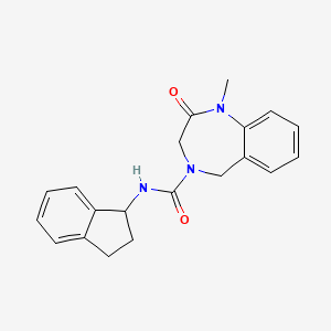 molecular formula C20H21N3O2 B7261102 N-(2,3-dihydro-1H-inden-1-yl)-1-methyl-2-oxo-3,5-dihydro-1,4-benzodiazepine-4-carboxamide 