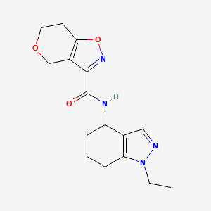 molecular formula C16H20N4O3 B7261120 N-(1-ethyl-4,5,6,7-tetrahydroindazol-4-yl)-6,7-dihydro-4H-pyrano[3,4-d][1,2]oxazole-3-carboxamide 