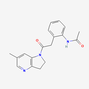 molecular formula C18H19N3O2 B7261139 N-[2-[2-(6-methyl-2,3-dihydropyrrolo[3,2-b]pyridin-1-yl)-2-oxoethyl]phenyl]acetamide 