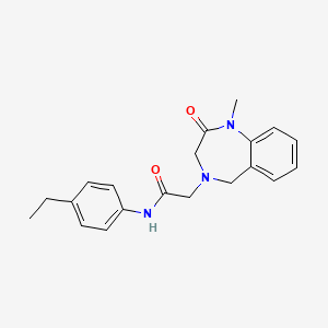molecular formula C20H23N3O2 B7261180 N-(4-ethylphenyl)-2-(1-methyl-2-oxo-3,5-dihydro-1,4-benzodiazepin-4-yl)acetamide 