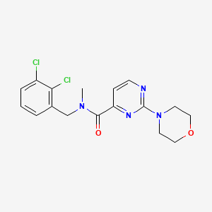 molecular formula C17H18Cl2N4O2 B7261331 N-[(2,3-dichlorophenyl)methyl]-N-methyl-2-morpholin-4-ylpyrimidine-4-carboxamide 