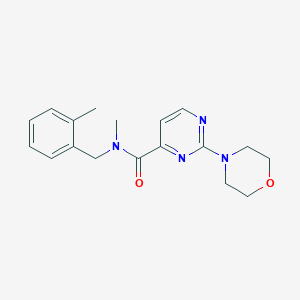 molecular formula C18H22N4O2 B7261333 N-methyl-N-[(2-methylphenyl)methyl]-2-morpholin-4-ylpyrimidine-4-carboxamide 