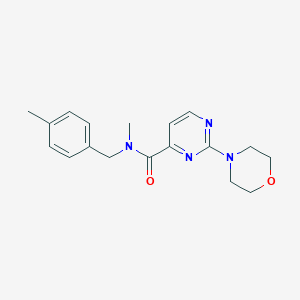 molecular formula C18H22N4O2 B7261340 N-methyl-N-[(4-methylphenyl)methyl]-2-morpholin-4-ylpyrimidine-4-carboxamide 
