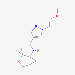 molecular formula C14H23N3O2 B7261382 N-[[1-(2-methoxyethyl)pyrazol-4-yl]methyl]-2,2-dimethyl-3-oxabicyclo[3.1.0]hexan-1-amine 