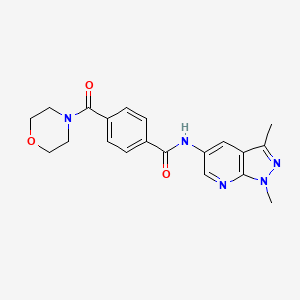 molecular formula C20H21N5O3 B7261400 N-(1,3-dimethylpyrazolo[3,4-b]pyridin-5-yl)-4-(morpholine-4-carbonyl)benzamide 