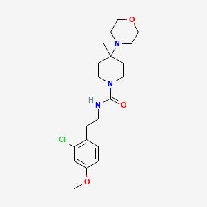 molecular formula C20H30ClN3O3 B7261419 N-[2-(2-chloro-4-methoxyphenyl)ethyl]-4-methyl-4-morpholin-4-ylpiperidine-1-carboxamide 