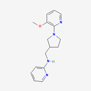 molecular formula C16H20N4O B7261496 N-[[1-(3-methoxypyridin-2-yl)pyrrolidin-3-yl]methyl]pyridin-2-amine 