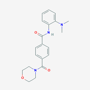 molecular formula C20H23N3O3 B7261549 N-[2-(dimethylamino)phenyl]-4-(morpholine-4-carbonyl)benzamide 