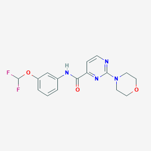 molecular formula C16H16F2N4O3 B7261624 N-[3-(difluoromethoxy)phenyl]-2-morpholin-4-ylpyrimidine-4-carboxamide 