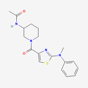 molecular formula C18H22N4O2S B7261661 N-[1-[2-(N-methylanilino)-1,3-thiazole-4-carbonyl]piperidin-3-yl]acetamide 