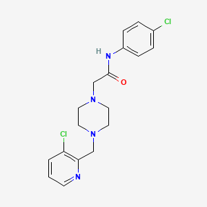 molecular formula C18H20Cl2N4O B7261915 N-(4-chlorophenyl)-2-[4-[(3-chloropyridin-2-yl)methyl]piperazin-1-yl]acetamide 
