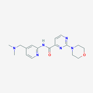 molecular formula C17H22N6O2 B7262142 N-[4-[(dimethylamino)methyl]pyridin-2-yl]-2-morpholin-4-ylpyrimidine-4-carboxamide 