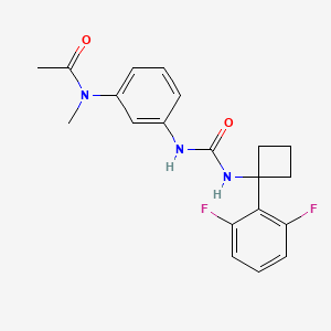 molecular formula C20H21F2N3O2 B7262450 N-[3-[[1-(2,6-difluorophenyl)cyclobutyl]carbamoylamino]phenyl]-N-methylacetamide 