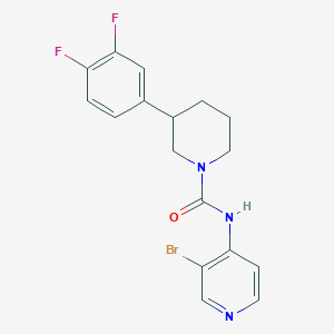 molecular formula C17H16BrF2N3O B7262503 N-(3-bromopyridin-4-yl)-3-(3,4-difluorophenyl)piperidine-1-carboxamide 