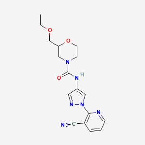 molecular formula C17H20N6O3 B7262559 N-[1-(3-cyanopyridin-2-yl)pyrazol-4-yl]-2-(ethoxymethyl)morpholine-4-carboxamide 