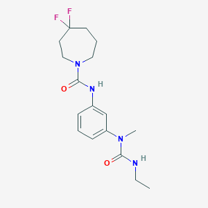 molecular formula C17H24F2N4O2 B7262707 N-[3-[ethylcarbamoyl(methyl)amino]phenyl]-4,4-difluoroazepane-1-carboxamide 