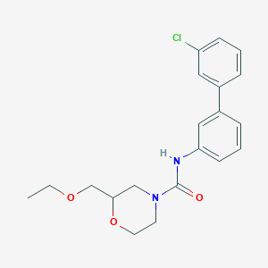 molecular formula C20H23ClN2O3 B7262713 N-[3-(3-chlorophenyl)phenyl]-2-(ethoxymethyl)morpholine-4-carboxamide 