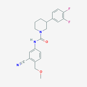 molecular formula C21H21F2N3O2 B7262869 N-[3-cyano-4-(methoxymethyl)phenyl]-3-(3,4-difluorophenyl)piperidine-1-carboxamide 