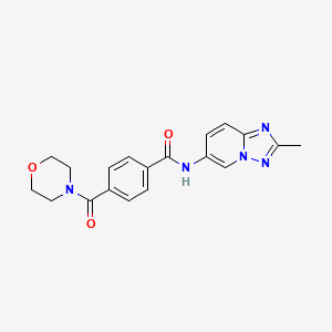 molecular formula C19H19N5O3 B7262926 N-(2-methyl-[1,2,4]triazolo[1,5-a]pyridin-6-yl)-4-(morpholine-4-carbonyl)benzamide 