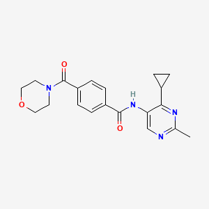 molecular formula C20H22N4O3 B7262941 N-(4-cyclopropyl-2-methylpyrimidin-5-yl)-4-(morpholine-4-carbonyl)benzamide 