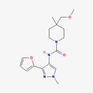 molecular formula C17H24N4O3 B7262949 N-[3-(furan-2-yl)-1-methylpyrazol-4-yl]-4-(methoxymethyl)-4-methylpiperidine-1-carboxamide 
