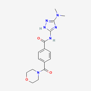molecular formula C16H20N6O3 B7262976 N-[3-(dimethylamino)-1H-1,2,4-triazol-5-yl]-4-(morpholine-4-carbonyl)benzamide 
