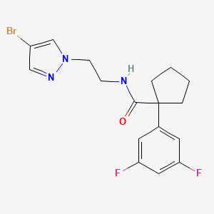molecular formula C17H18BrF2N3O B7262988 N-[2-(4-bromopyrazol-1-yl)ethyl]-1-(3,5-difluorophenyl)cyclopentane-1-carboxamide 