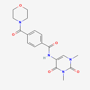molecular formula C18H20N4O5 B7263008 N-(1,3-dimethyl-2,4-dioxopyrimidin-5-yl)-4-(morpholine-4-carbonyl)benzamide 