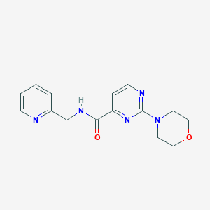 molecular formula C16H19N5O2 B7263043 N-[(4-methylpyridin-2-yl)methyl]-2-morpholin-4-ylpyrimidine-4-carboxamide 