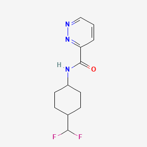 molecular formula C12H15F2N3O B7263075 N-[4-(difluoromethyl)cyclohexyl]pyridazine-3-carboxamide 