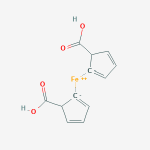 molecular formula C12H10FeO4 10* B072631 Cyclopenta-2,4-diene-1-carboxylic acid;iron(2+) CAS No. 1293-87-4