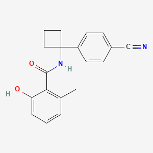 molecular formula C19H18N2O2 B7263116 N-[1-(4-cyanophenyl)cyclobutyl]-2-hydroxy-6-methylbenzamide 