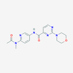 molecular formula C17H20N6O3 B7263142 N-[6-[acetyl(methyl)amino]pyridin-3-yl]-2-morpholin-4-ylpyrimidine-4-carboxamide 