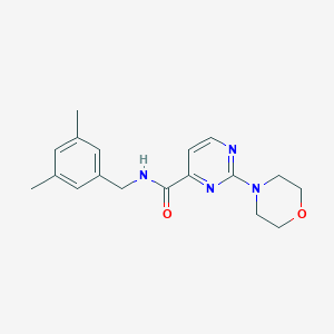 molecular formula C18H22N4O2 B7263168 N-[(3,5-dimethylphenyl)methyl]-2-morpholin-4-ylpyrimidine-4-carboxamide 