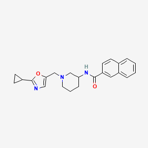 molecular formula C23H25N3O2 B7263201 N-[1-[(2-cyclopropyl-1,3-oxazol-5-yl)methyl]piperidin-3-yl]naphthalene-2-carboxamide 