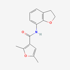 molecular formula C15H15NO3 B7263383 N-(2,3-dihydro-1-benzofuran-7-yl)-2,5-dimethylfuran-3-carboxamide 