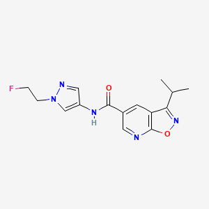 molecular formula C15H16FN5O2 B7263426 N-[1-(2-fluoroethyl)pyrazol-4-yl]-3-propan-2-yl-[1,2]oxazolo[5,4-b]pyridine-5-carboxamide 