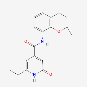 molecular formula C19H22N2O3 B7263621 N-(2,2-dimethyl-3,4-dihydrochromen-8-yl)-2-ethyl-6-oxo-1H-pyridine-4-carboxamide 