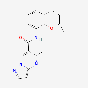 molecular formula C19H20N4O2 B7263631 N-(2,2-dimethyl-3,4-dihydrochromen-8-yl)-5-methylpyrazolo[1,5-a]pyrimidine-6-carboxamide 