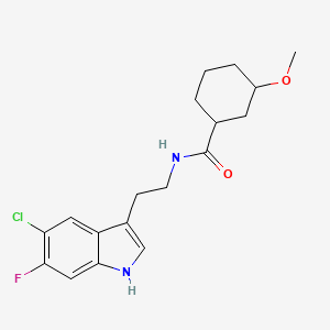 molecular formula C18H22ClFN2O2 B7264475 N-[2-(5-chloro-6-fluoro-1H-indol-3-yl)ethyl]-3-methoxycyclohexane-1-carboxamide 