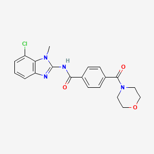 molecular formula C20H19ClN4O3 B7264546 N-(7-chloro-1-methylbenzimidazol-2-yl)-4-(morpholine-4-carbonyl)benzamide 