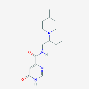 molecular formula C16H26N4O2 B7264725 N-[3-methyl-2-(4-methylpiperidin-1-yl)butyl]-6-oxo-1H-pyrimidine-4-carboxamide 